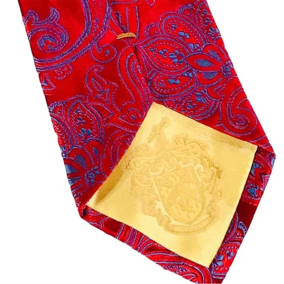 Donald J Trump Signature Collection 100% Silk Paisley What Print Necktie